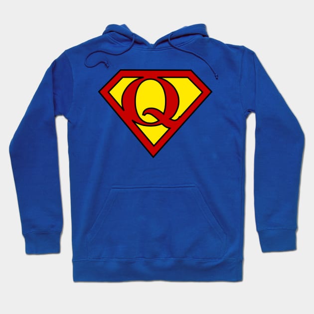 Superhero Symbol Letter Q Hoodie by NextLevelDesignz